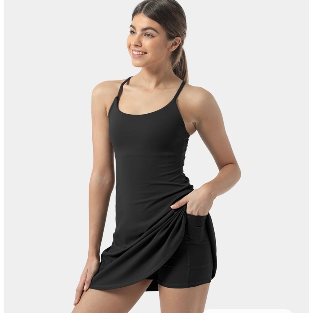 Black Halara In My Feels Exercise Dress NWT